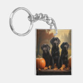 ラブラドールパピーオータムデライトカボチャ キーホルダー (正面左)