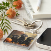 ラブラドールパピーオータムデライトカボチャ キーホルダー (正面右)