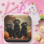 ラブラドールパピーオータムデライトカボチャ ペーパープレート (パーティー)