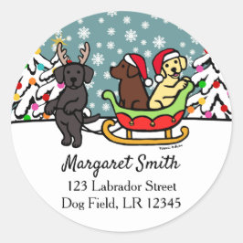 ラブラドールパピースライクリスマス差出人住所 ラウンドシール