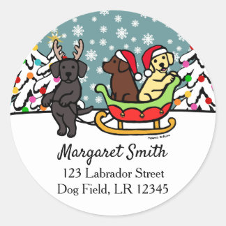 ラブラドールパピースライクリスマス差出人住所 ラウンドシール