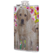 ラブラドールパピー絵を描ズ油、 フラスク (左)