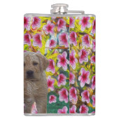 ラブラドールパピー絵を描ズ油、 フラスク (裏面)