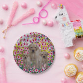 ラブラドールパピー絵を描ズ油、 ペーパープレート (パーティー)