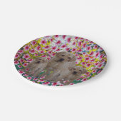 ラブラドールパピー絵を描ズ油、 ペーパープレート (アングル)