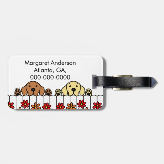 ラブラドールパーソナライズされたデュオウォッチングユアラッゲージタグ ラゲッジタグ (裏面横)
