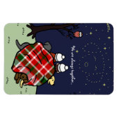 ラブラドールパーソナライズされたファミリーとスカイ マグネット (横)