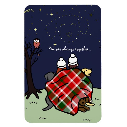 ラブラドールパーソナライズされたファミリーとスカイ マグネット (縦)