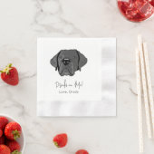 ラブラドールパーソナライズされた犬が飲む 縁ありカクテルナプキン (インサイチュ)