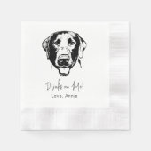 ラブラドールパーソナライズされた犬が飲む 縁ありカクテルナプキン (正面)