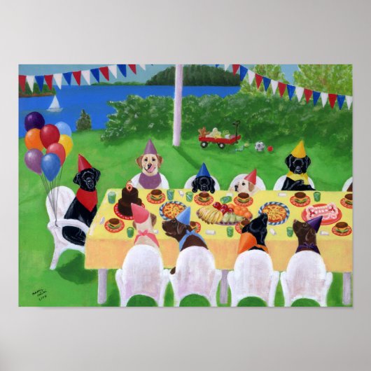 ラブラドールパーティーアートワーク ポスター (正面)