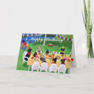 ラブラドールパーティー絵を描の誕生日カード カード