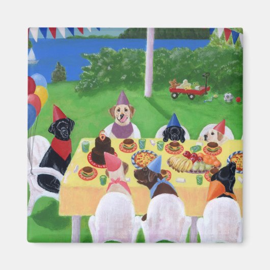 ラブラドールパーティー マグネット (正面)