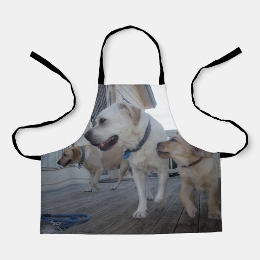 ラブラドールファミリーラブキッズフルプリントエプロン エプロン (正面)