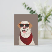 ラブラドールファンキー取得愛犬家 ポストカード (スタンド正面)