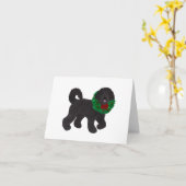 ラブラドールホリデーグリーティングカード カード (黄色い花)