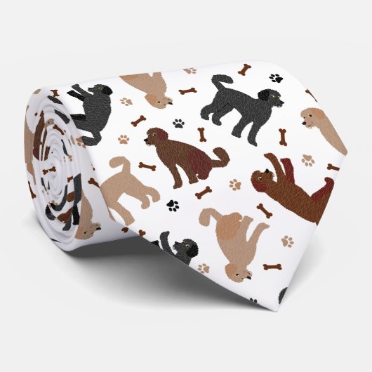 ラブラドールボーンズとポーズ ネクタイ (ロール)