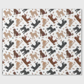 ラブラドールボーンズとポーズ ラッピングペーパー (フラット)