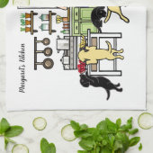 ラブラドールママの台所 キッチンタオル (折り畳み)