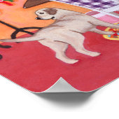 ラブラドールママの裁縫ルーム絵画 ポスター (角)