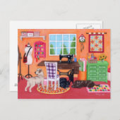 ラブラドールママの裁縫ルーム ポストカード (正面/裏面)