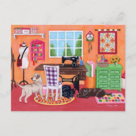 ラブラドールママの裁縫ルーム ポストカード