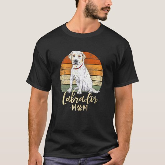ラブラドールママ レトロ ラブラドール リトリーバー 犬 Tシャツ (正面)
