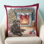 ラブラドールモダンリトリエバードッグクリスマスホリデイ クッション