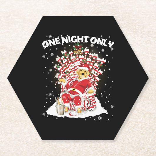 ラブラドールラバーズクリスマスドッグおもしろTシャツ ペーパーコースター (正面)