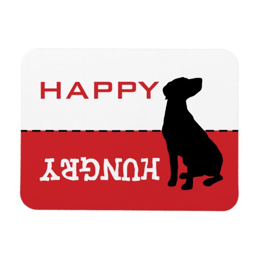 ラブラドールラボカタホ食べ物を与えウラ私お腹をすかせた磁石のサイン マグネット (横)