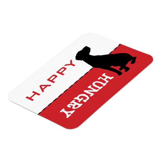 ラブラドールラボカタホ食べ物を与えウラ私お腹をすかせた磁石のサイン マグネット (左側)