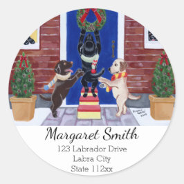 ラブラドールリトリエバークリスマスおもしろい差出人住所 ラウンドシール