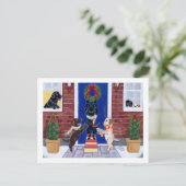 ラブラドールリトリエバークリスマスおもしろい シーズンポストカード (スタンド正面)