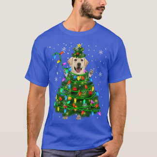 ラブラドールリトリエバークリスマスツリークリスマスライトドッグ Tシャツ