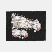 ラブラドールリトリエバークリスマスフェスティバルドッグ猫好き フリースブランケット (正面(横))