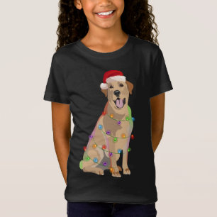 ラブラドールリトリエバークリスマスライトクリスマスドッグオーバー Tシャツ