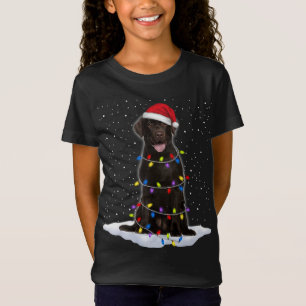 ラブラドールリトリエバーサンタクリスマスツリーライツクズマ Tシャツ