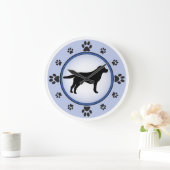 ラブラドールリトリエバーシルエット ラージ壁時計 (ホーム)