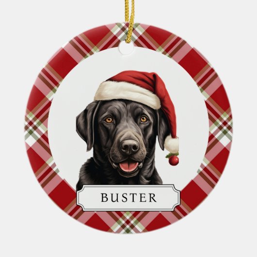 ラブラドールリトリエバーセラミックサークルオーナメント セラミックオーナメント (正面)