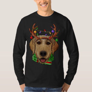 ラブラドールリトリエバートナカイ〔雄ジカの〕枝角かわいいクリスマス Tシャツ