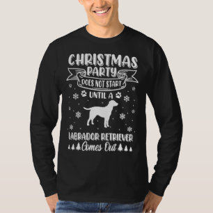 ラブラドールリトリエバードッグクリスマスパーティーペットオーナーD Tシャツ