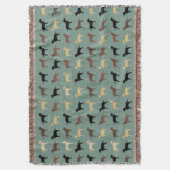 ラブラドールリトリエバードッグシルエットのパターンラボ スローブランケット (正面縦)