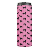 ラブラドールリトリエバードッグシルエット模様ピンク タンブラー (裏面)