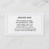 ラブラドールリトリエバーペットトリマー/獣医/シッター 名刺 (裏面)