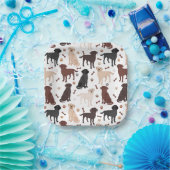 ラブラドールリトリエバーポーズとボーン紙プレート ペーパープレート (パーティー)