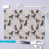 ラブラドールリトリエバーポーズアンドボーンティッシュペーパー 薄葉紙 (クラフト)