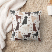 ラブラドールリトリエバーポーズアンドボーン装飾用クッション クッション (ブランケット)