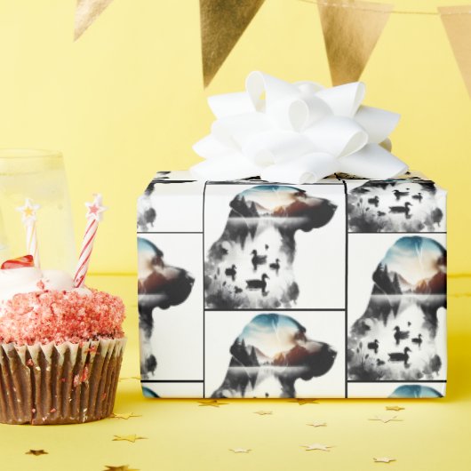 ラブラドールリトリエバー二重露光 ラッピングペーパー (誕生日パーティー)