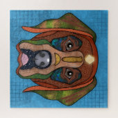 ラブラドールリトリエバー醜い犬の顔ジグソーパズル ジグソーパズル (横)