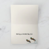 ラブラドールリトリバーとアヒル カード (内部)